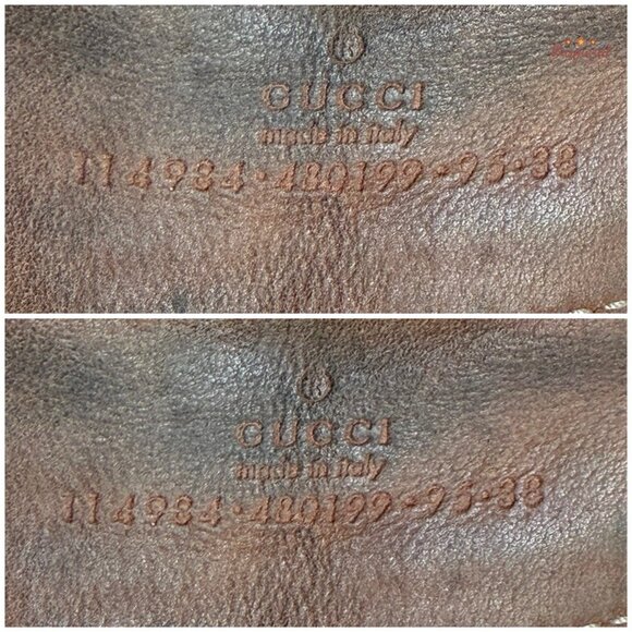 Authentic Gucci Web Green/Red Canvas Silver Interlocking G Buckle Belt 95/38 - Picture 7 of 14